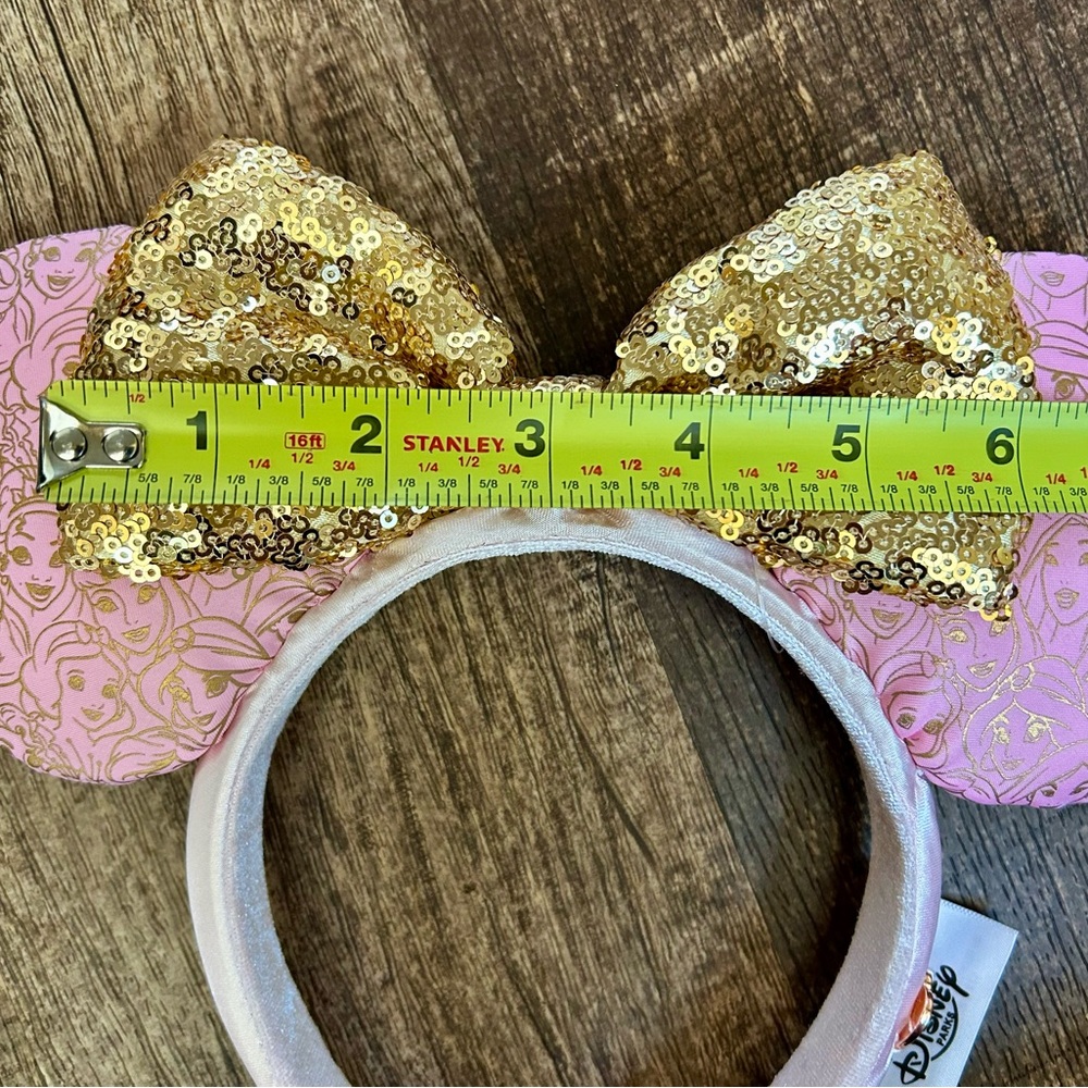 2⚡️'s/$55~Disney Parks Princess Rose/Golden Sequin Bow Headband NWT~One Size - Picture 11 of 11
